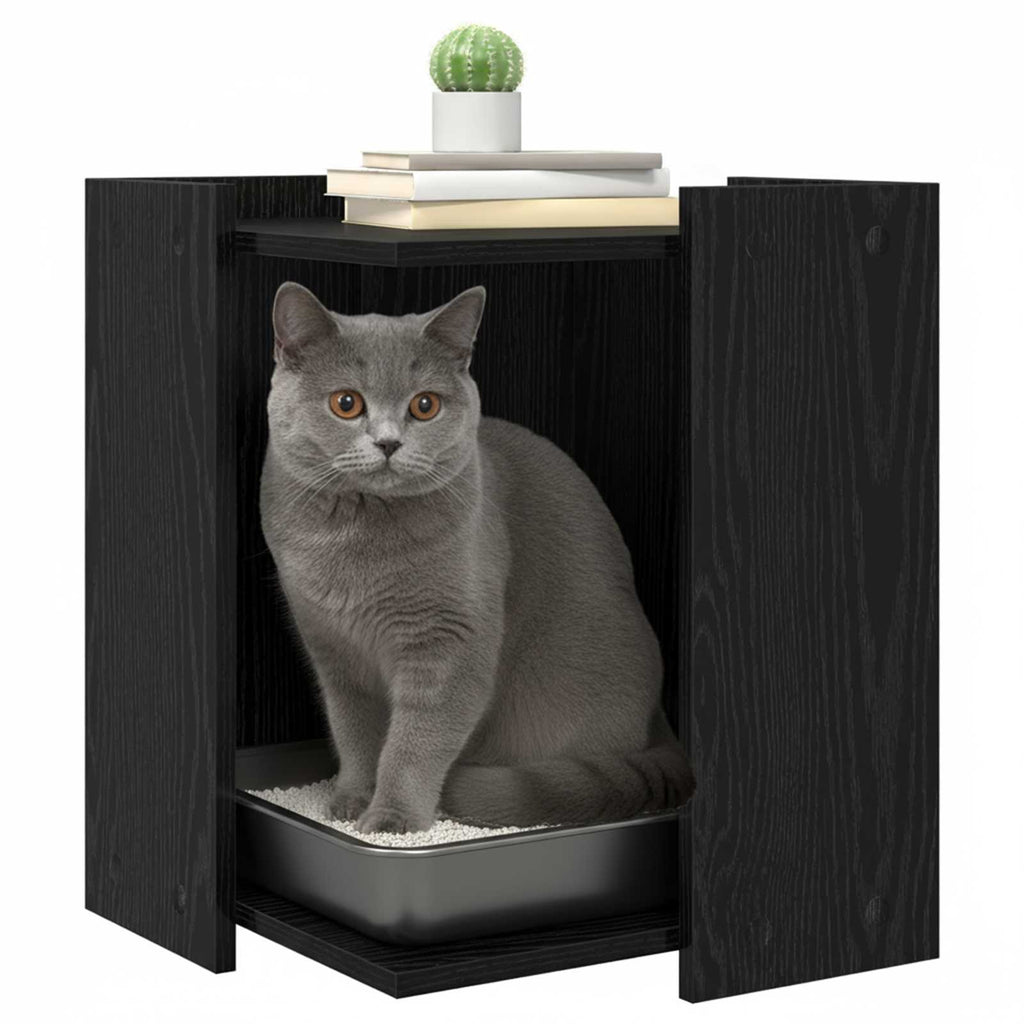 Caixa de areia para gato Carvalho Preto 42 x 42 x 51 cm