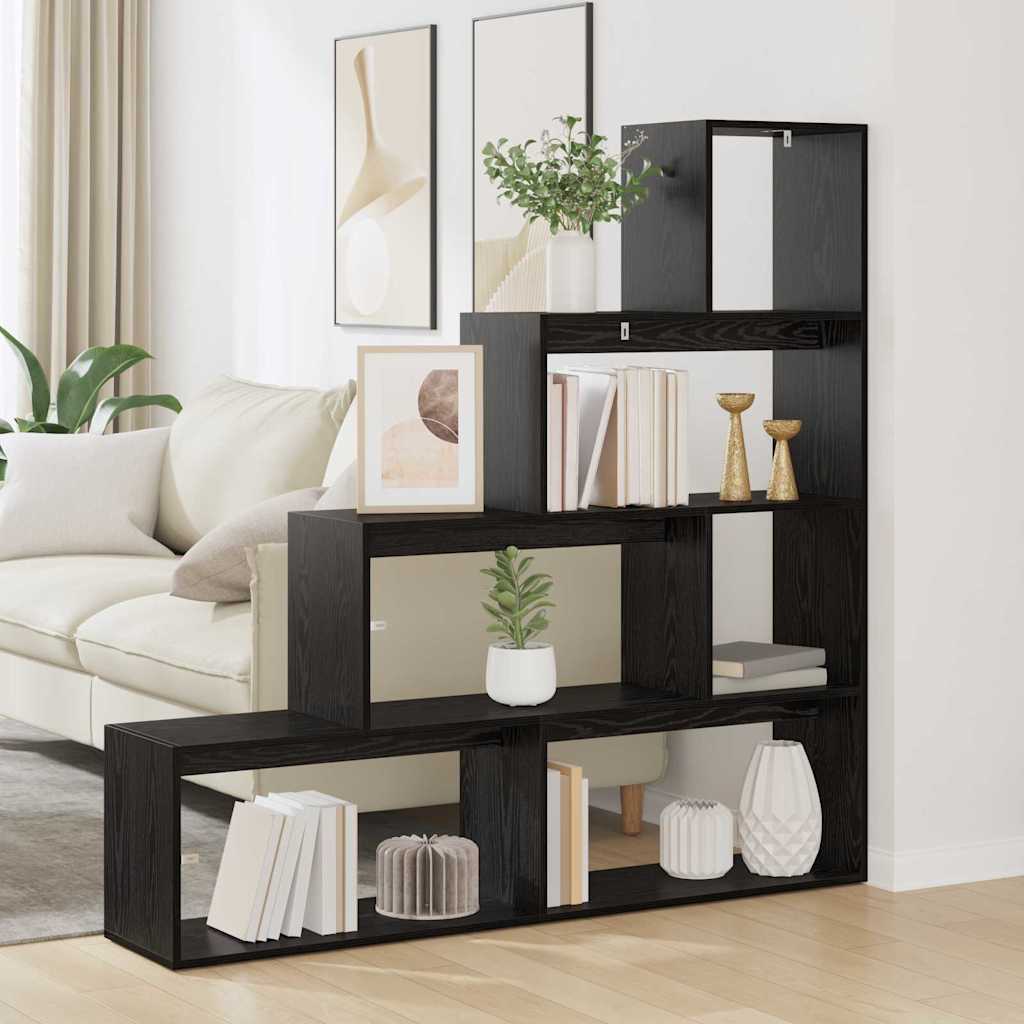 Black Oak Room Divider Bookshelf