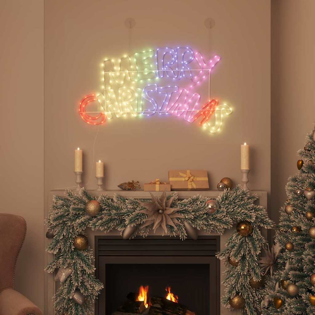 Cartel de Navidad con 240 LED Multicolor 99,5 x 54 cm PVC