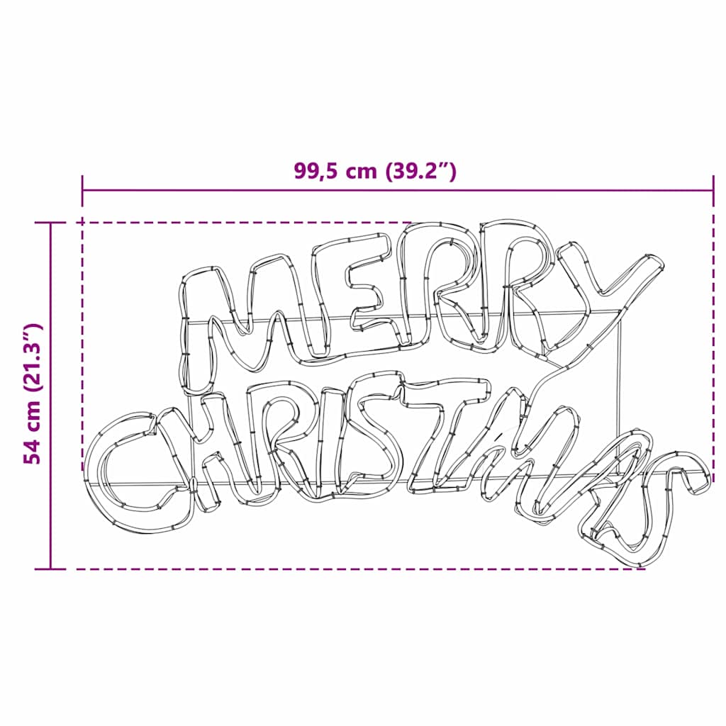 Cartel de Navidad con 240 LED Multicolor 99,5 x 54 cm PVC