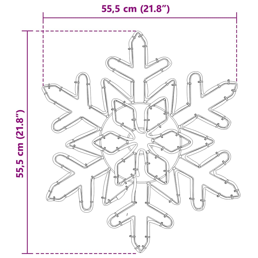 Copos de nieve navideños Azul 55.5 x 55.5 x 0.75 cm PVC
