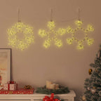 Copos de Nieve Navideños con 252 LED Cálido 44,5 x 38 cm PVC