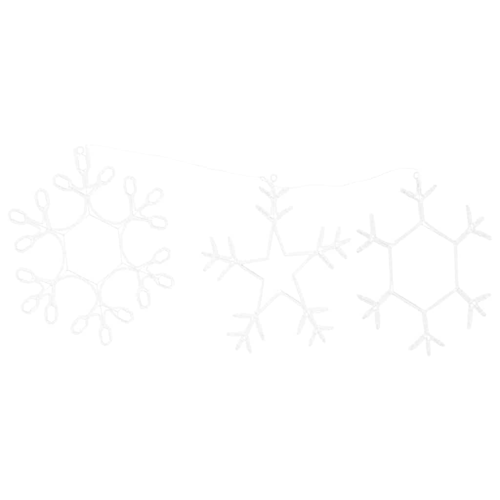 Copos de Nieve Navideños con 252 LED Cálido 44,5 x 38 cm PVC