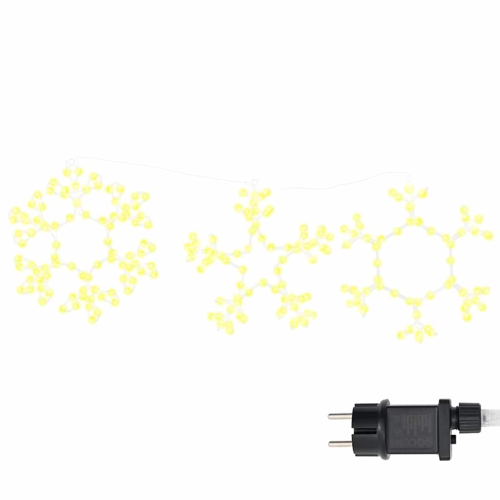 Copos de Nieve Navideños con 252 LED Cálido 44,5 x 38 cm PVC