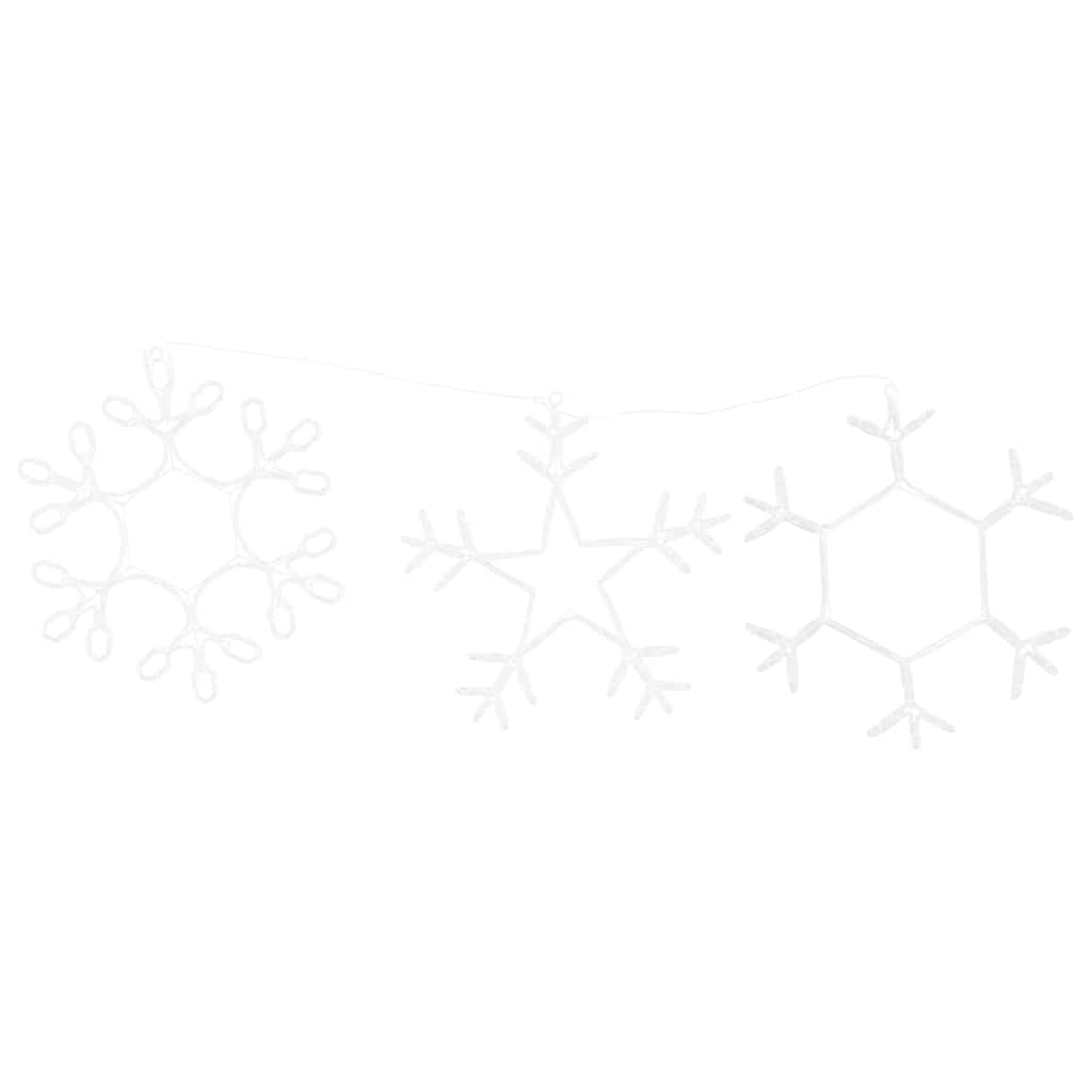 Copos de Nieve Navideños con 252 LED Cálido 44,5 x 38 cm PVC