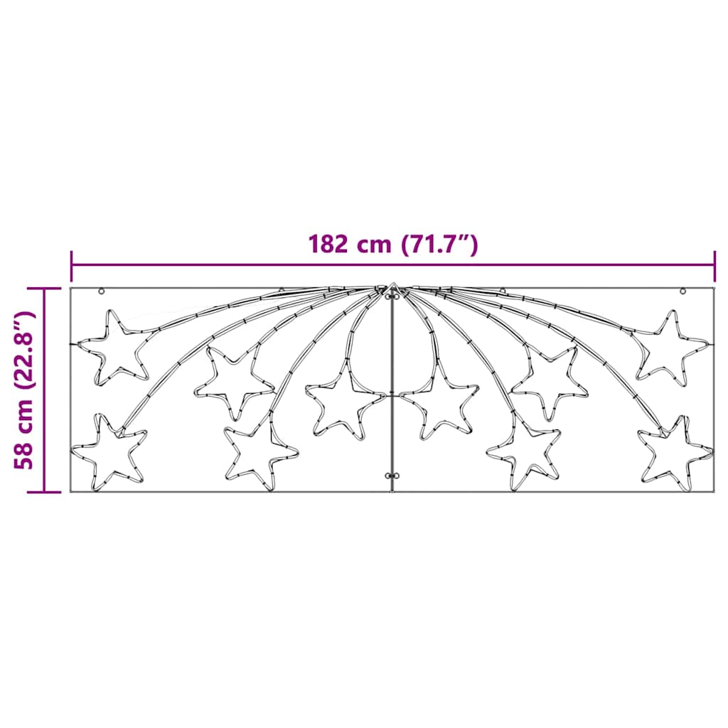 Estrella de Navidad con 432 LED Multicolor 182 x 58 cm PVC