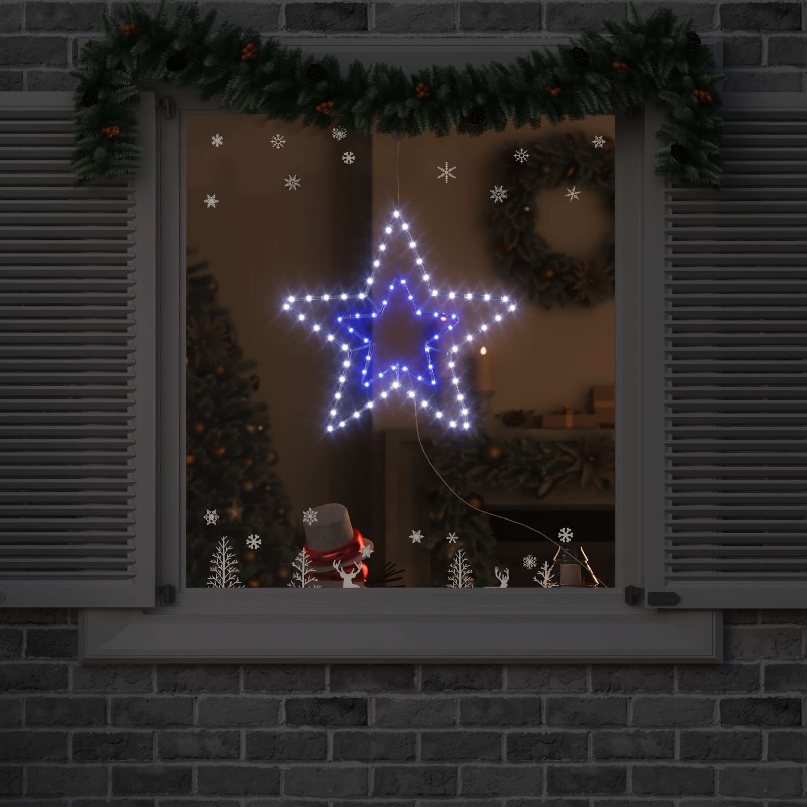 Estrella de Navidad con 72 LED Frío 51,5 x 50 x 0,65 cm Hierro