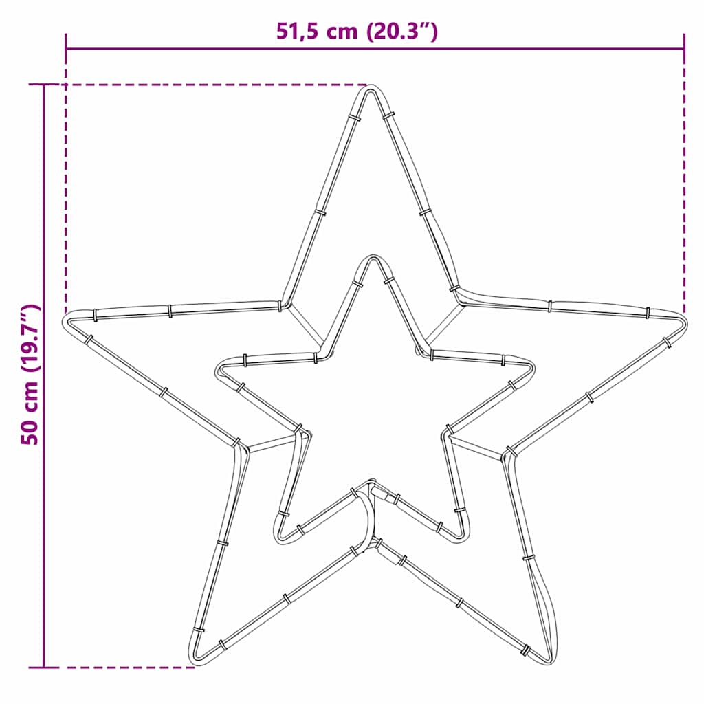 Estrella de Navidad con 72 LED Frío 51,5 x 50 x 0,65 cm Hierro