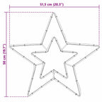 Estrella de Navidad con 72 LED Frío 51,5 x 50 x 0,65 cm Hierro