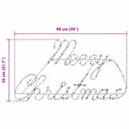 Cartel de Navidad con 216 LED Rojo 99 x 55 x 13 cm Hierro