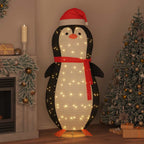 Figura de pingüino de nieve con 600 LED Cálido 78 x 178 cm tela