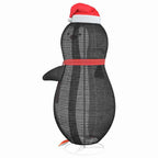 Figura de pingüino de nieve con 600 LED Cálido 78 x 178 cm tela