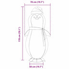 Figura de pingüino de nieve con 600 LED Cálido 78 x 178 cm tela