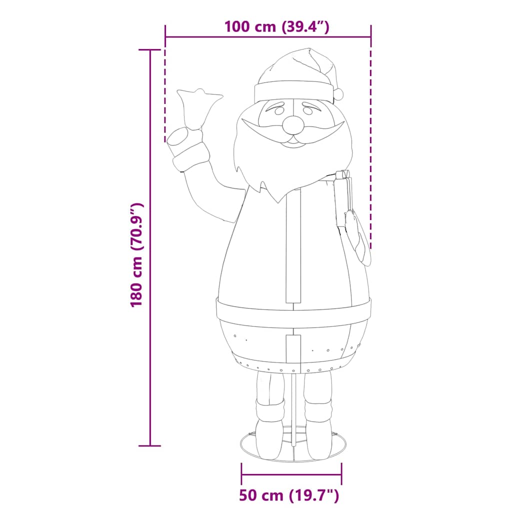 Santa Claus Navideño con 200 LED Cálido 100 x 180 cm tela