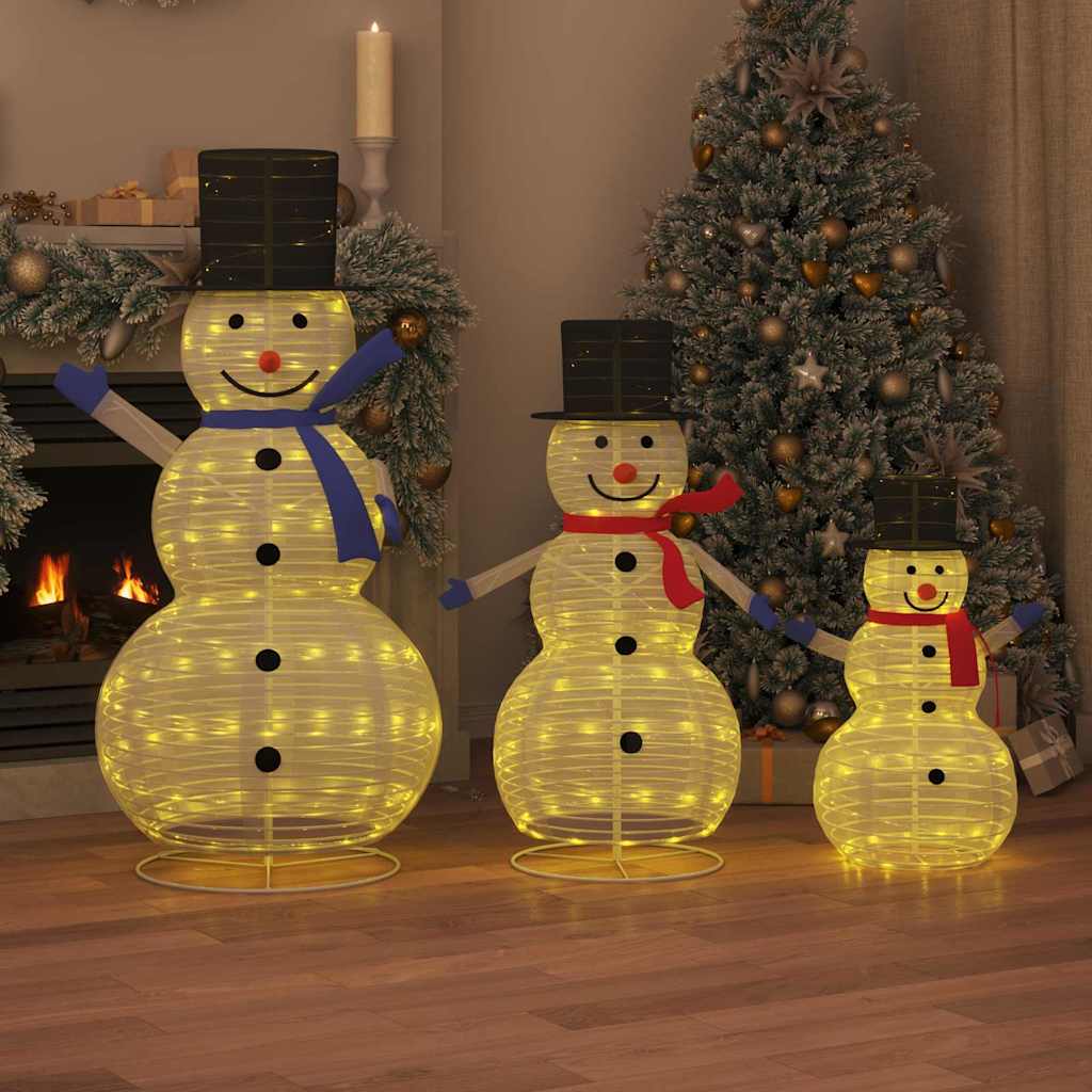 Familia de Muñecos de Nieve Navideños 3 pcs Cálido tela
