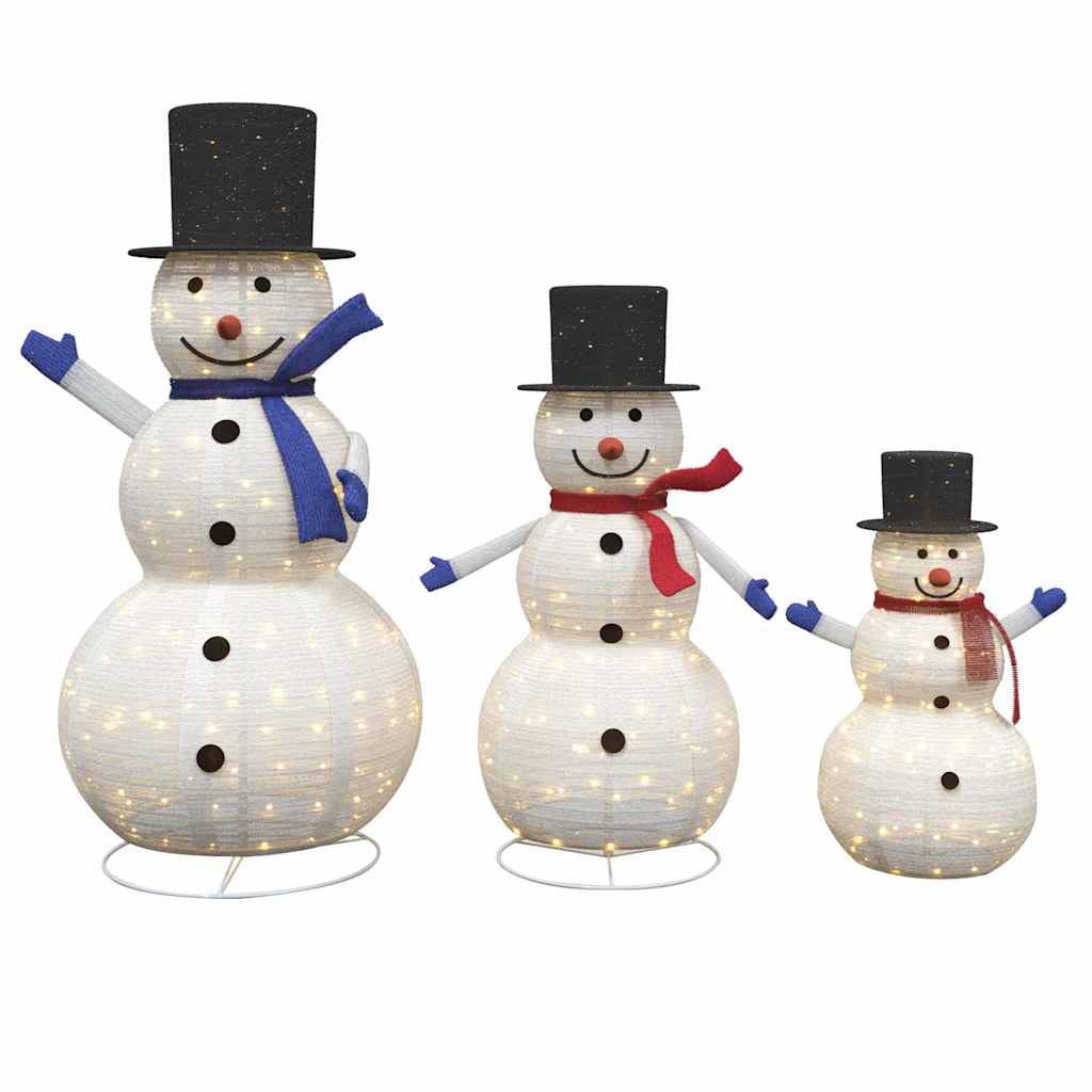 Familia de Muñecos de Nieve Navideños 3 pcs Cálido tela