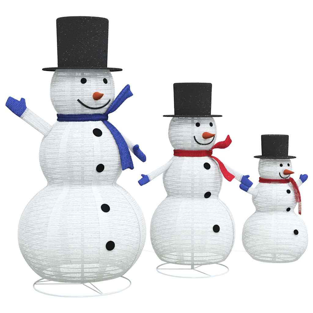 Familia de Muñecos de Nieve Navideños 3 pcs Cálido tela