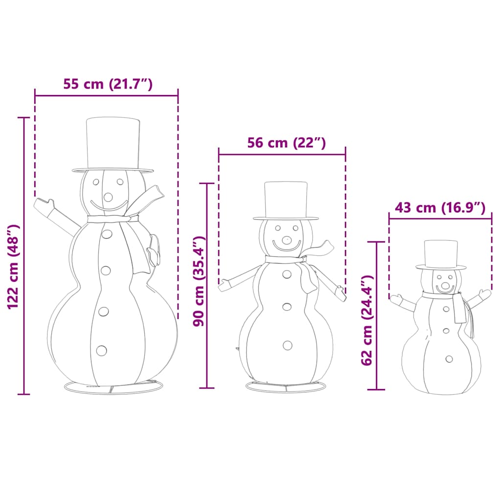 Familia de Muñecos de Nieve Navideños 3 pcs Cálido tela
