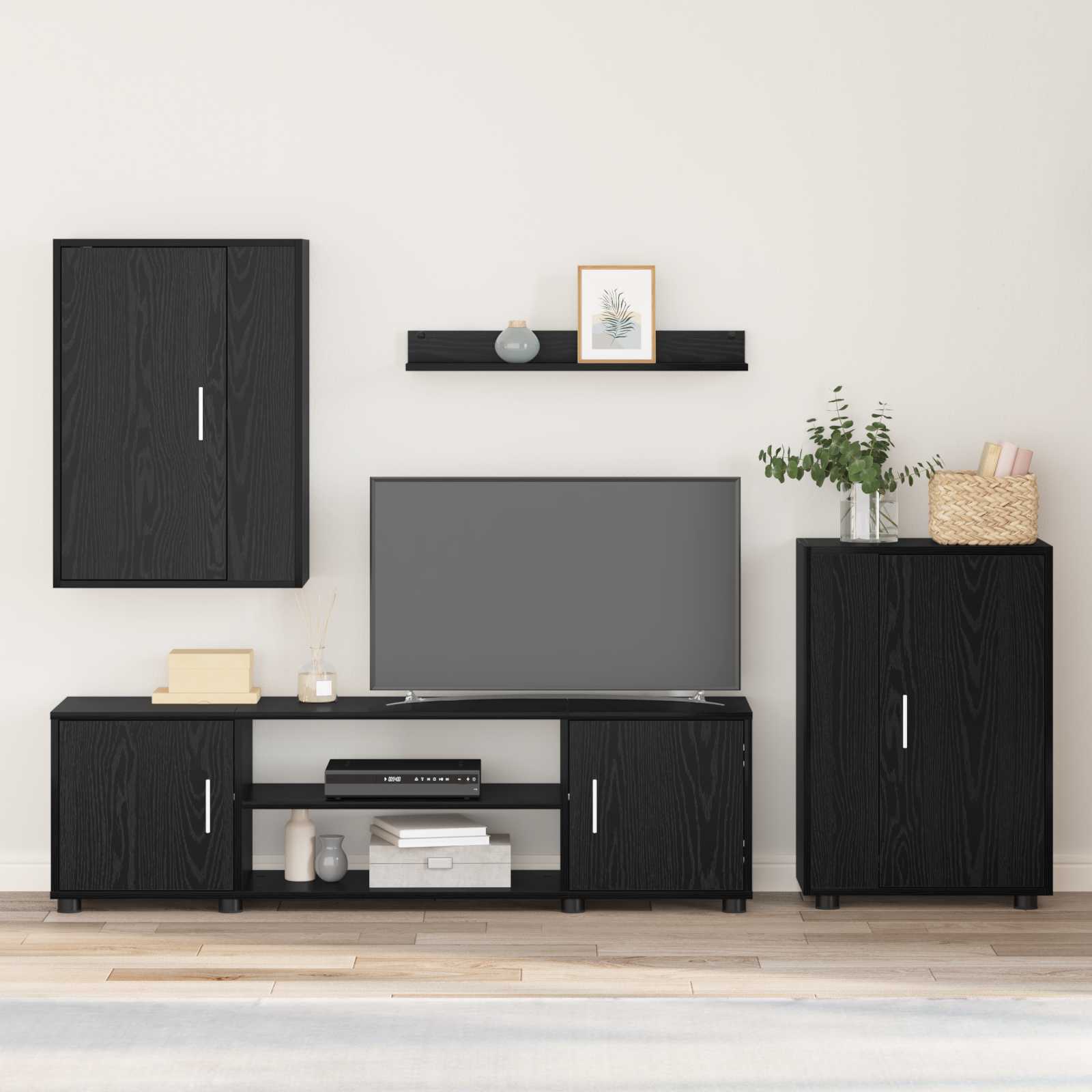 Conjunto de mueble de TV 4 pcs Gris Concreto