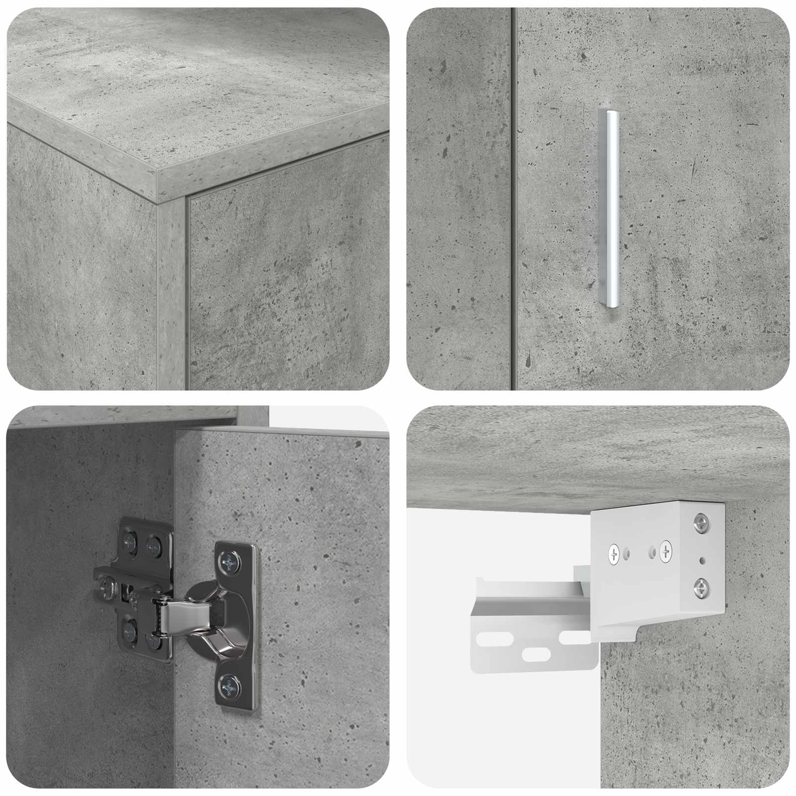 Conjunto de mueble de TV 4 pcs Gris Concreto