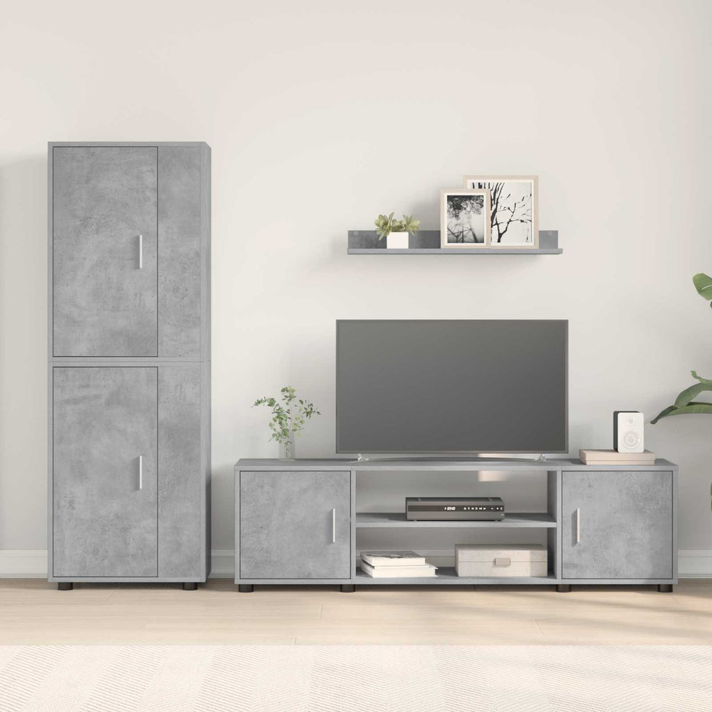 Conjunto de mueble de TV 4 pcs Gris Concreto