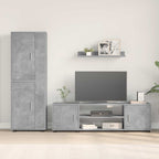 Conjunto de mueble de TV 4 pcs Gris Concreto