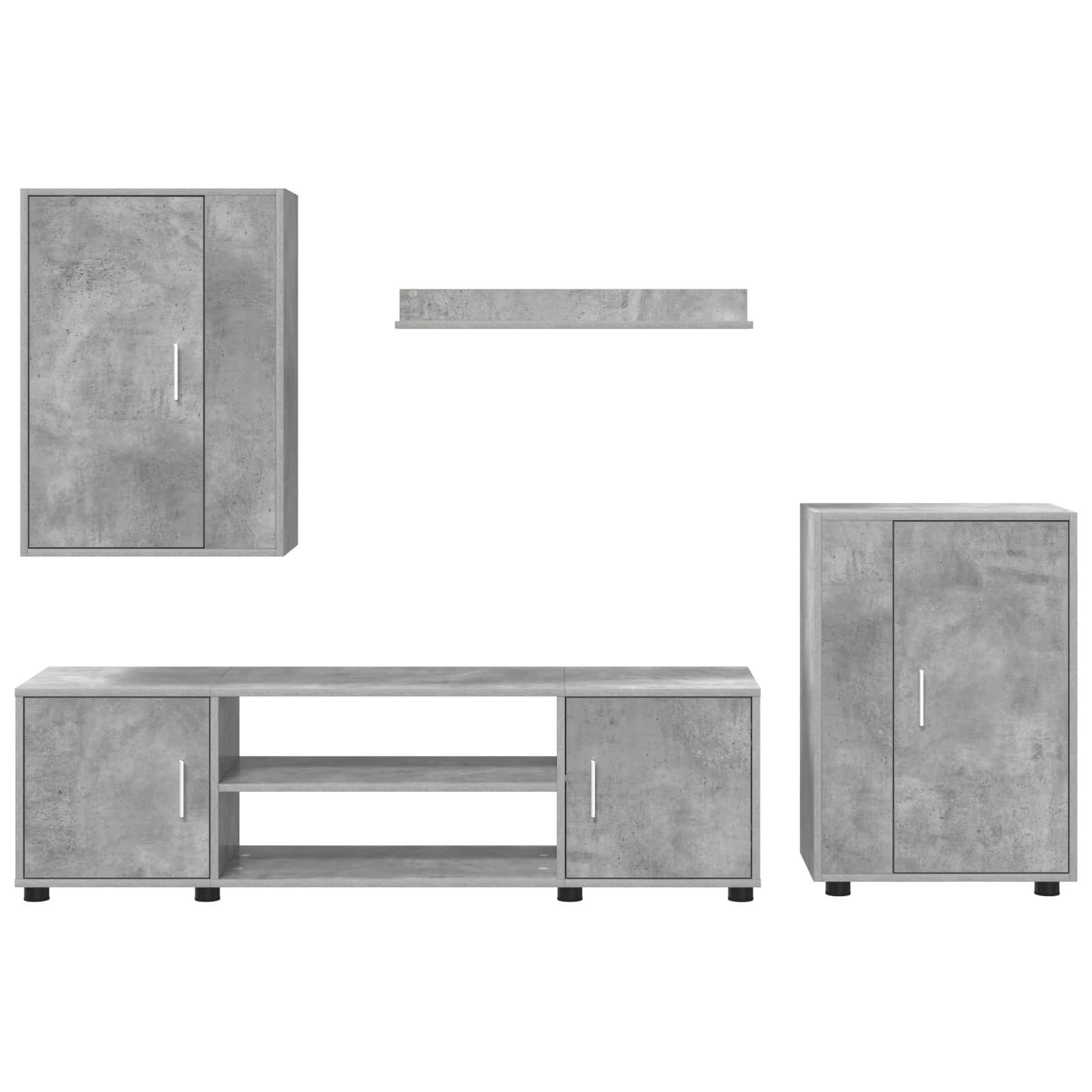 Conjunto de mueble de TV 4 pcs Gris Concreto