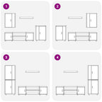 Conjunto de mueble de TV 4 pcs Gris Concreto