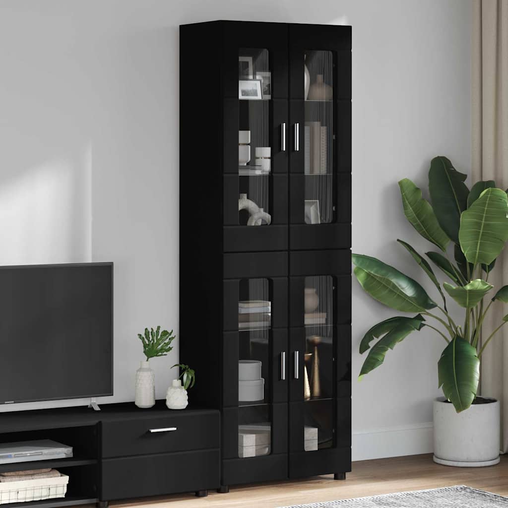 Aparador alto con estante FLORIN brillante 60 x 35 x 182 cm