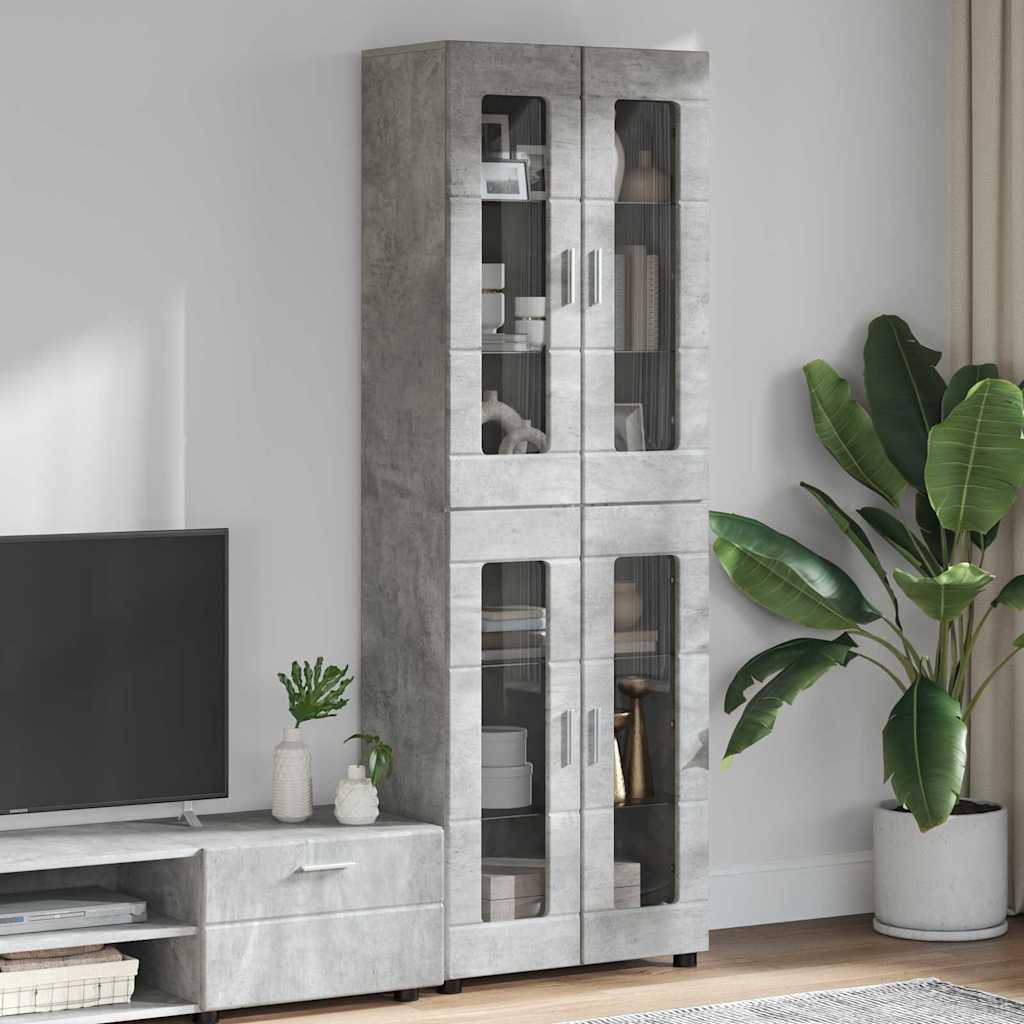 Aparador alto con estante FLORIN brillante 60 x 35 x 182 cm
