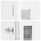 Aparador alto con estante FLORIN brillante 60 x 35 x 182 cm