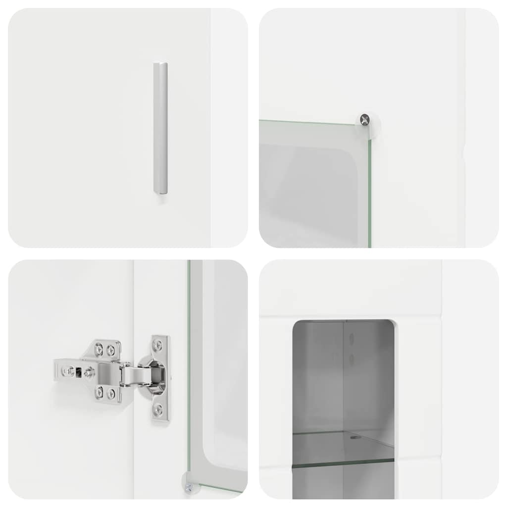 Aparador alto con estante FLORIN brillante 60 x 35 x 182 cm