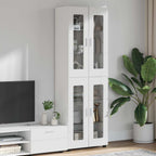 Aparador alto con estante FLORIN brillante 60 x 35 x 182 cm