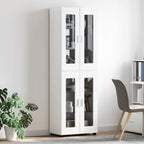 Aparador alto con estante FLORIN brillante 60 x 35 x 182 cm