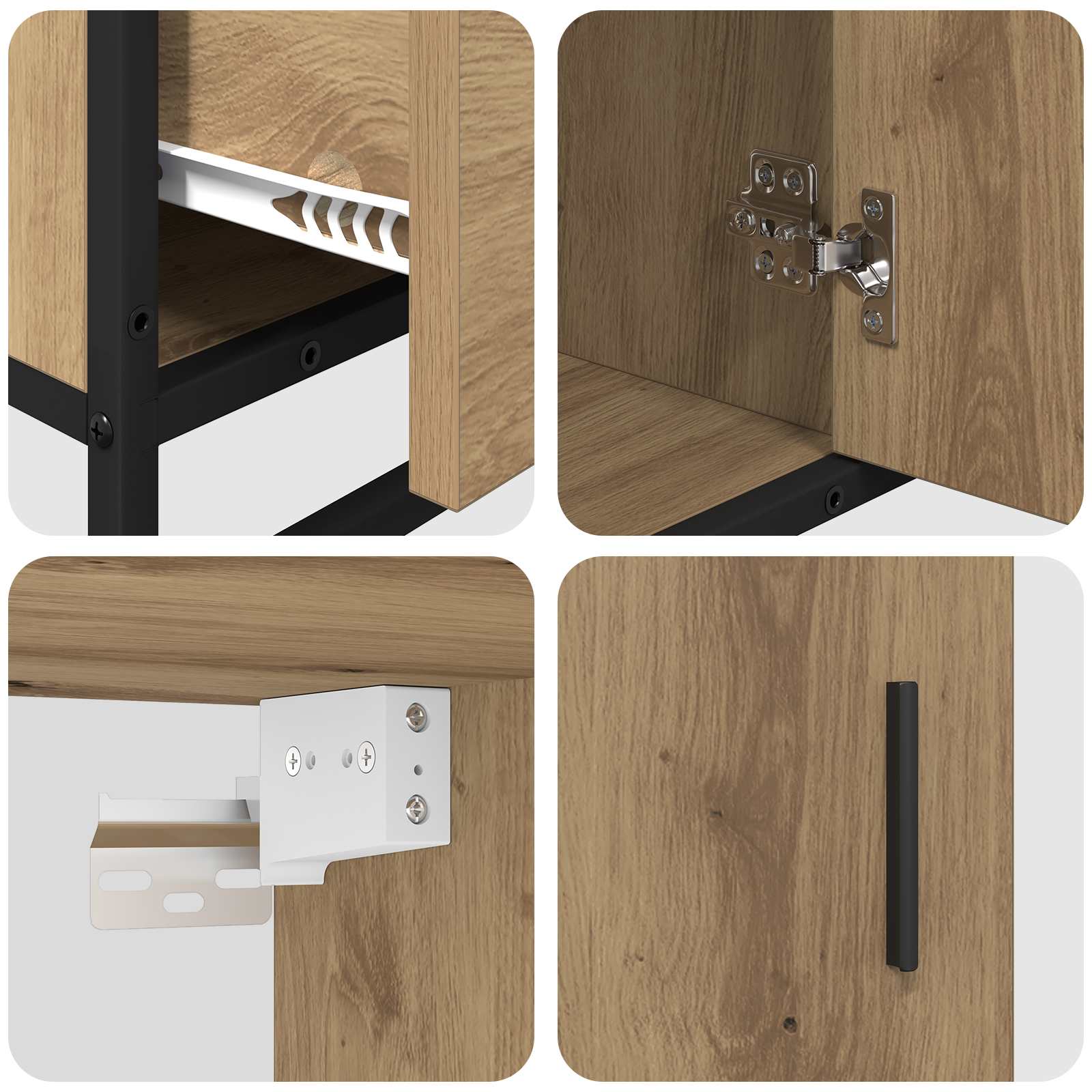Juego de muebles de baño con cajón 3 pcs Roble artesanal