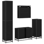 Juego de muebles de baño 4 pcs Roble Negro Madera contrachapada