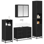 Juego de muebles de baño 4 pcs Roble Negro Madera contrachapada