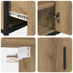 Juego de muebles de baño con cajón 2 pcs Roble artesanal
