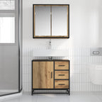 Juego de muebles de baño con cajón 2 pcs Roble artesanal