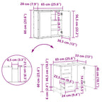 Juego de muebles de baño con cajón 2 pcs Roble artesanal