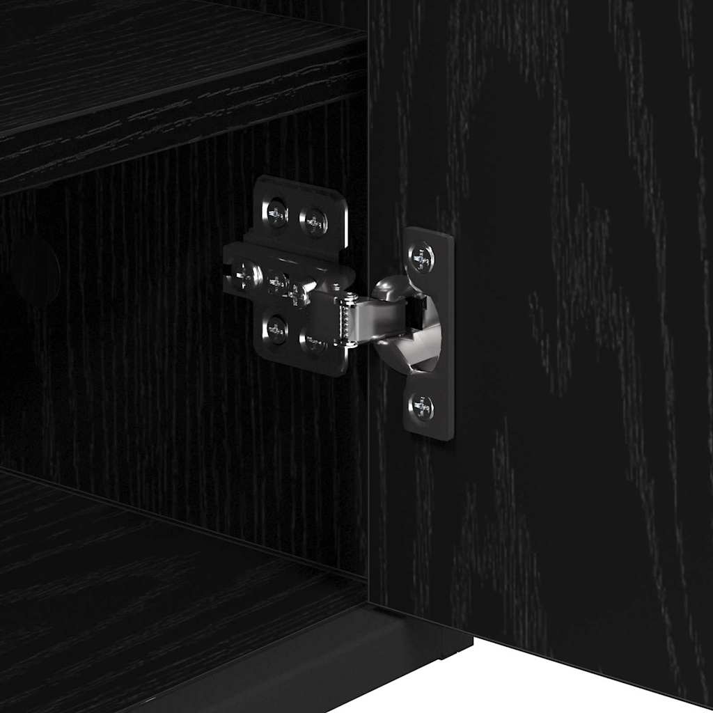 Juego de muebles de baño 4 pcs Roble Negro Madera contrachapada