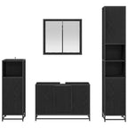 Juego de muebles de baño 4 pcs Roble Negro Madera contrachapada