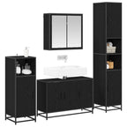 Juego de muebles de baño 4 pcs Roble Negro Madera contrachapada