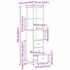 Juego de muebles de baño 3 pcs Roble Negro Madera contrachapada