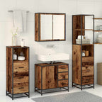 Juego de muebles de baño con cajón 4 pcs Madera Vieja