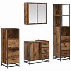 Juego de muebles de baño con cajón 4 pcs Madera Vieja