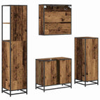 Juego de muebles de baño con cajón 4 pcs Madera Vieja