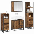 Juego de muebles de baño con cajón 4 pcs Madera Vieja