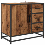 Juego de muebles de baño con cajón 3 pcs Madera Vieja