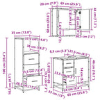 Juego de muebles de baño 3 pcs Roble Negro Madera contrachapada